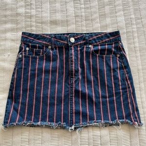 💘 Blue and Red Denim Mini Skirt